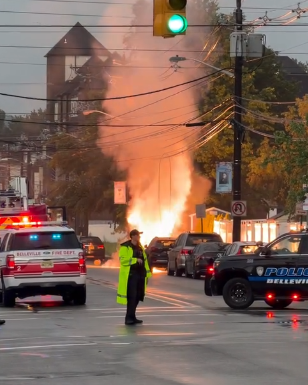 ⚠️ Downed Power Line Sparks Road Closure at Busy Belleville Intersection