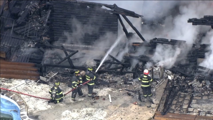 LARGE FIRE CONSUMES HOME IN EGG HARBOR TOWNSHIP, NEW JERSEY
