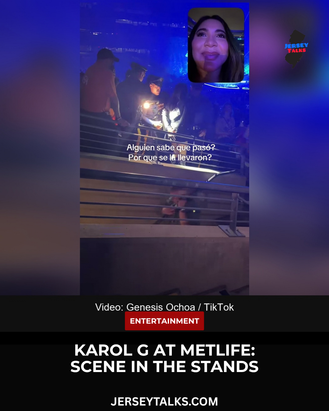 Video Shared from Karol G at Metlife Shows Uniformed Personnel in the Stands